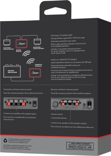 Rocketfish™ - Wireless Rear Speaker Kit - Black