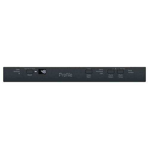 GE Profile - 18" Compact Top Control Built-In Stainless Steel Tub Dishwasher with 3-Level Wash and and 47 dBA - Black