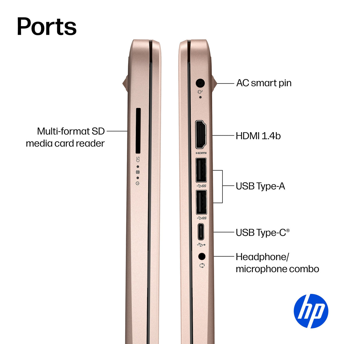 HP - 14" Laptop - Intel N150 Processor - 4GB Memory - 128GB UFS - Pale Rose Gold