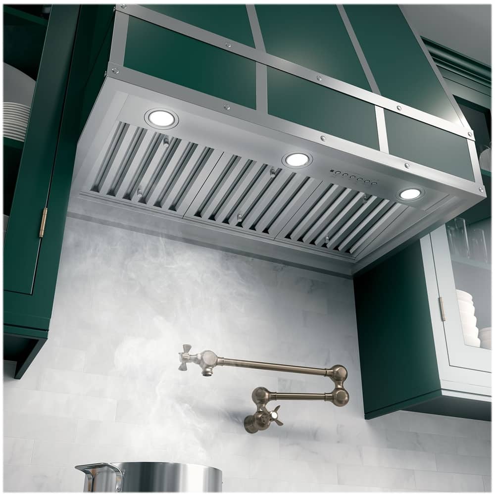 GE - 36 inches - Externally Vented & Recirculating - Range Hood Insert - Stainless Steel