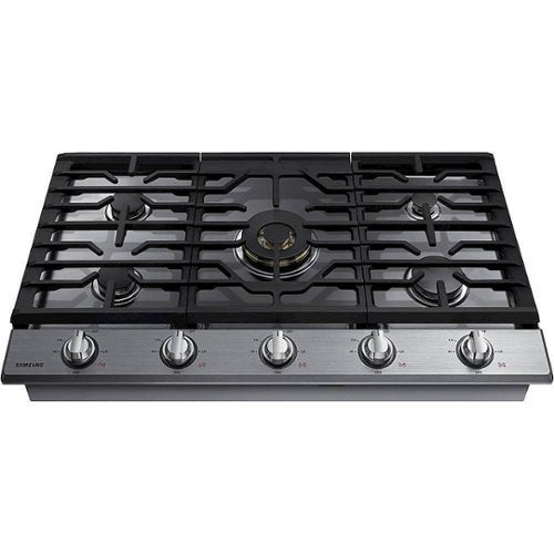 Samsung - 36" Built-In Gas Cooktop with WiFi and Dual Power Brass Burner - Stainless Steel