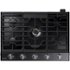 Samsung - 30" Built-In Gas Cooktop with WiFi and Dual Power Brass Burner - Black Stainless Steel