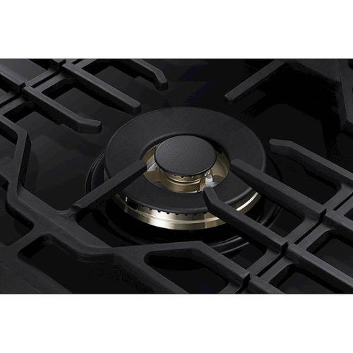 Samsung - 30" Built-In Gas Cooktop with WiFi and Dual Power Brass Burner - Black Stainless Steel