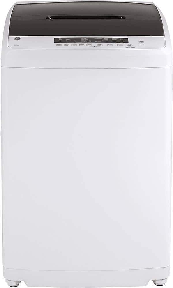 GE - 2.8 Cu. Ft. High-Efficiency Top Load Portable Washer with Stainless Steel Basket and 8 Wash Cycles - White/Black