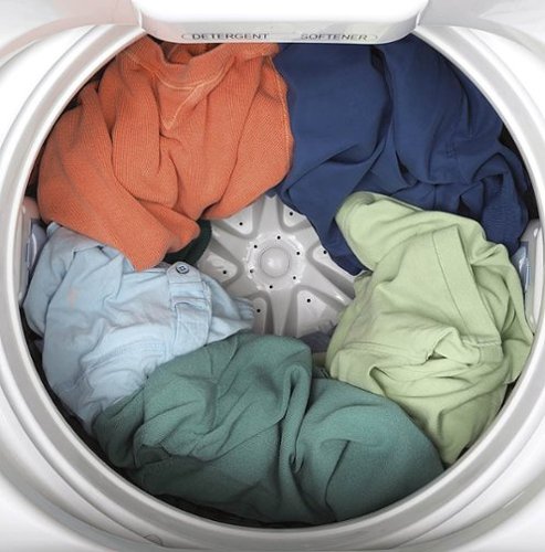 GE - 2.8 Cu. Ft. High-Efficiency Top Load Portable Washer with Stainless Steel Basket and 8 Wash Cycles - White/Black