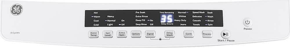 GE - 2.8 Cu. Ft. High-Efficiency Top Load Portable Washer with Stainless Steel Basket and 8 Wash Cycles - White/Black