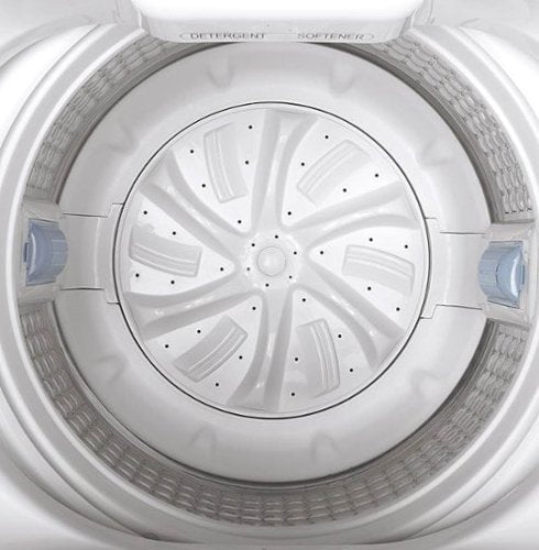 GE - 2.8 Cu. Ft. High-Efficiency Top Load Portable Washer with Stainless Steel Basket and 8 Wash Cycles - White/Black