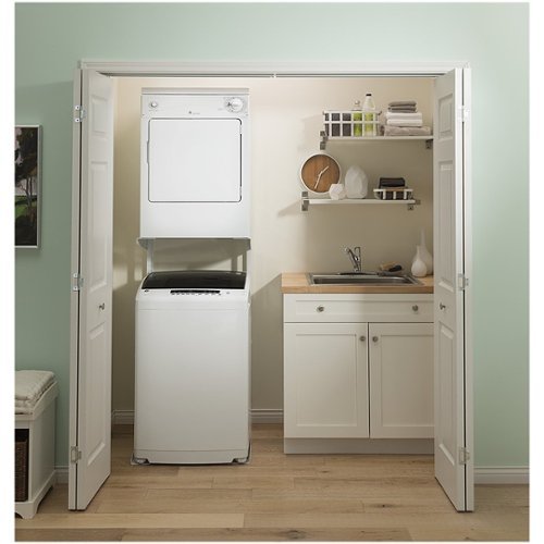 GE - 2.8 Cu. Ft. High-Efficiency Top Load Washer with Electronic LED One Touch Controls - White/Black