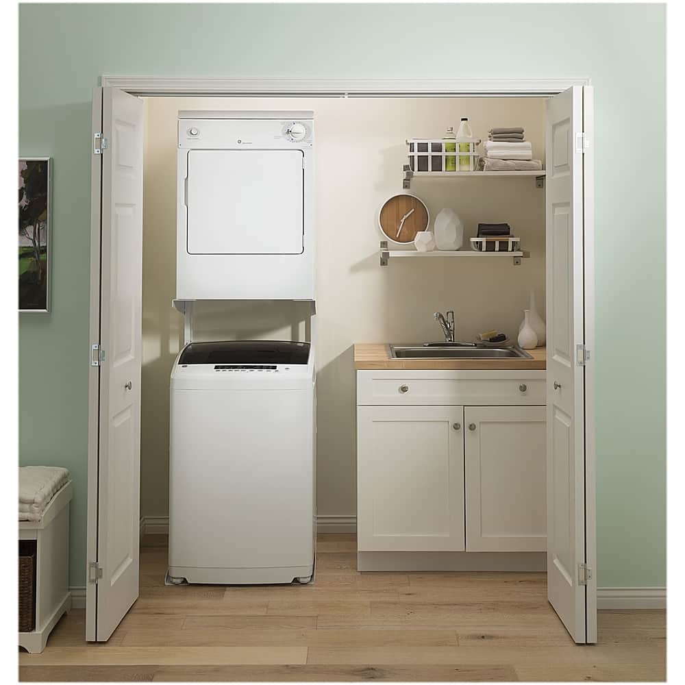 GE - 2.8 Cu. Ft. High-Efficiency Top Load Washer with Electronic LED One Touch Controls - White/Black