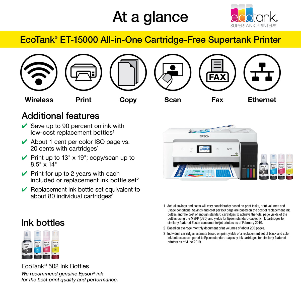 Epson - EcoTank ET-15000 Wireless All-In-One Supertank Inkjet Printer - White