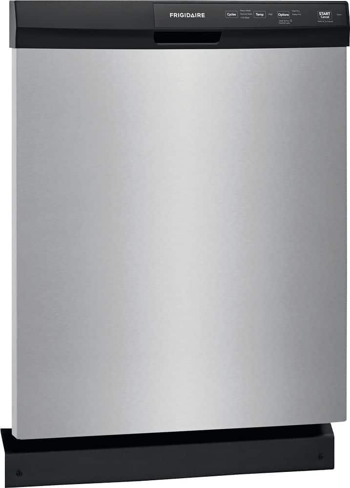 Frigidaire - 24" Front Control Built-In Dishwasher with 3-Cycles, 55 dBA - Stainless Steel