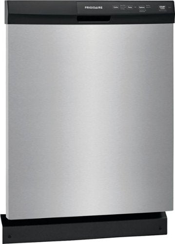 Frigidaire - 24" Front Control Built-In Dishwasher with 3-Cycles, 55 dBA - Stainless Steel