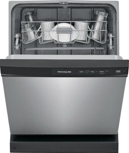 Frigidaire - 24" Front Control Built-In Dishwasher with 3-Cycles, 55 dBA - Stainless Steel