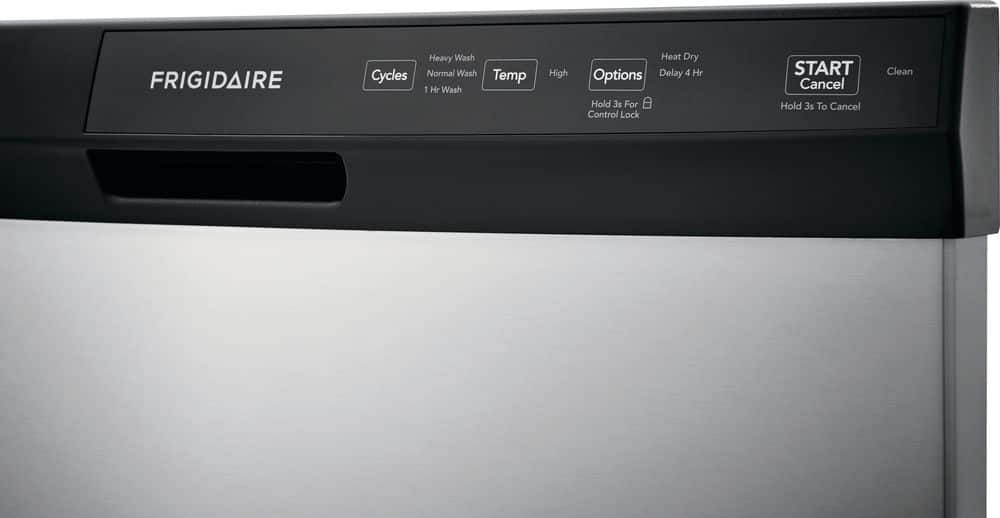 Frigidaire - 24" Front Control Built-In Dishwasher with 3-Cycles, 55 dBA - Stainless Steel