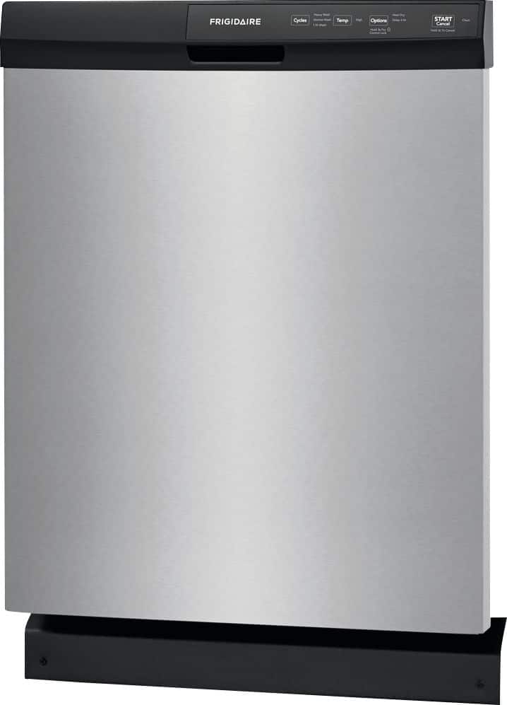 Frigidaire - 24" Front Control Built-In Dishwasher with 3-Cycles, 55 dBA - Stainless Steel