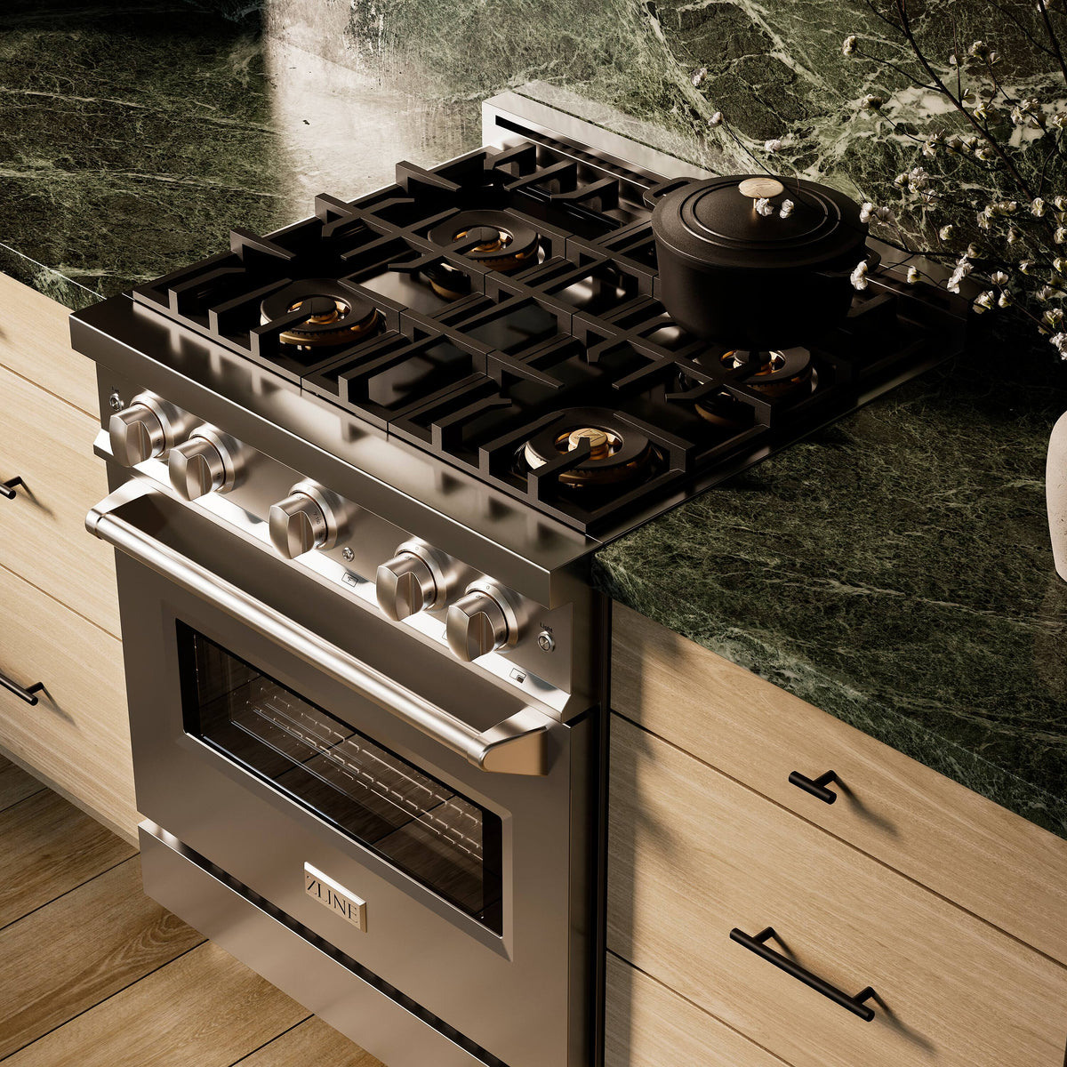 ZLINE - 30 in. 4.2 cu. ft. Classic Freestanding Dual Fuel Range with 4 DuoPro Burners and Convection Oven in Stainless Steel - Stainless Steel