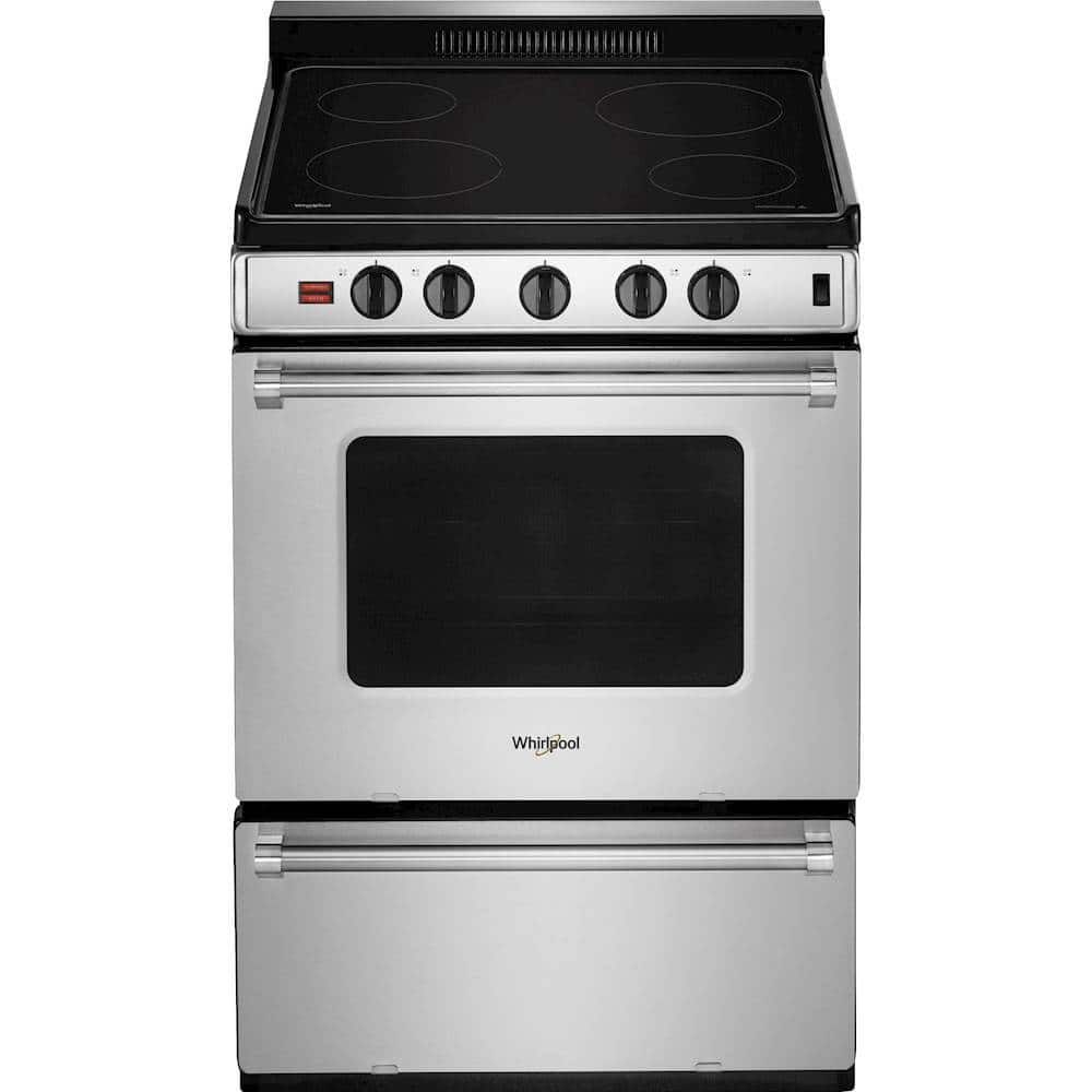 Whirlpool - 24 in. Wide 4 elements 3.0 cu. ft. Freestanding Electric Range - Stainless Steel