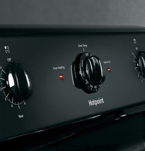 Hotpoint - 30 in. Wide 4 Elements 5.0 Cu. Ft. Freestanding Electric Range with Porcelain Upswept Cooktop - Black