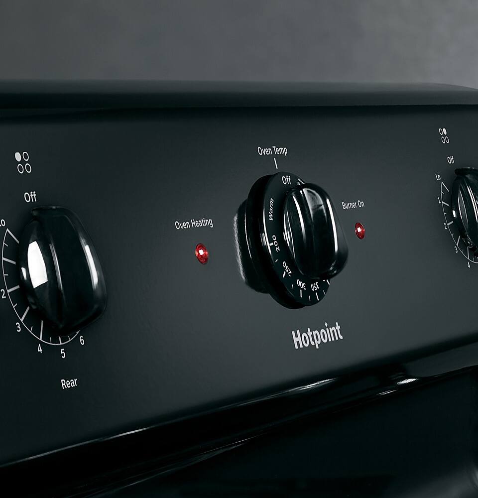 Hotpoint - 30 in. Wide 4 Elements 5.0 Cu. Ft. Freestanding Electric Range with Porcelain Upswept Cooktop - Black