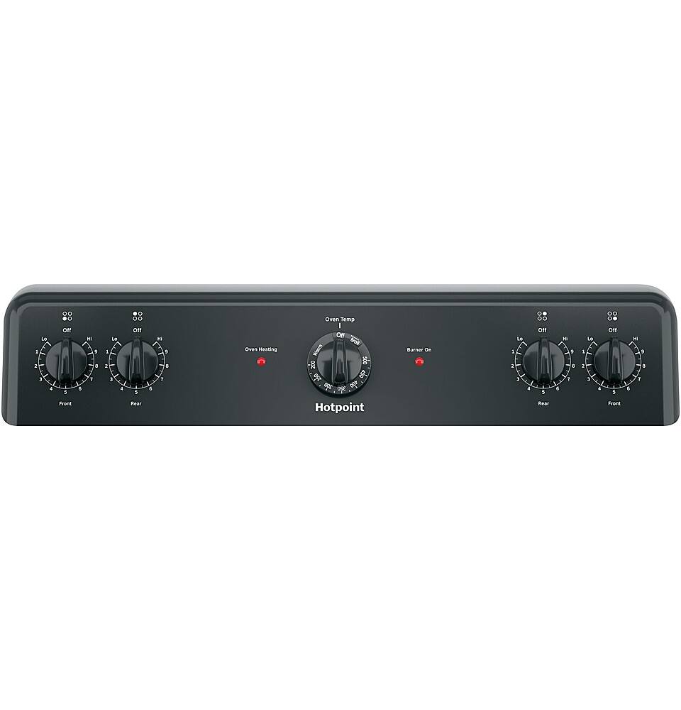 Hotpoint - 30 in. Wide 4 Elements 5.0 Cu. Ft. Freestanding Electric Range with Porcelain Upswept Cooktop - Black