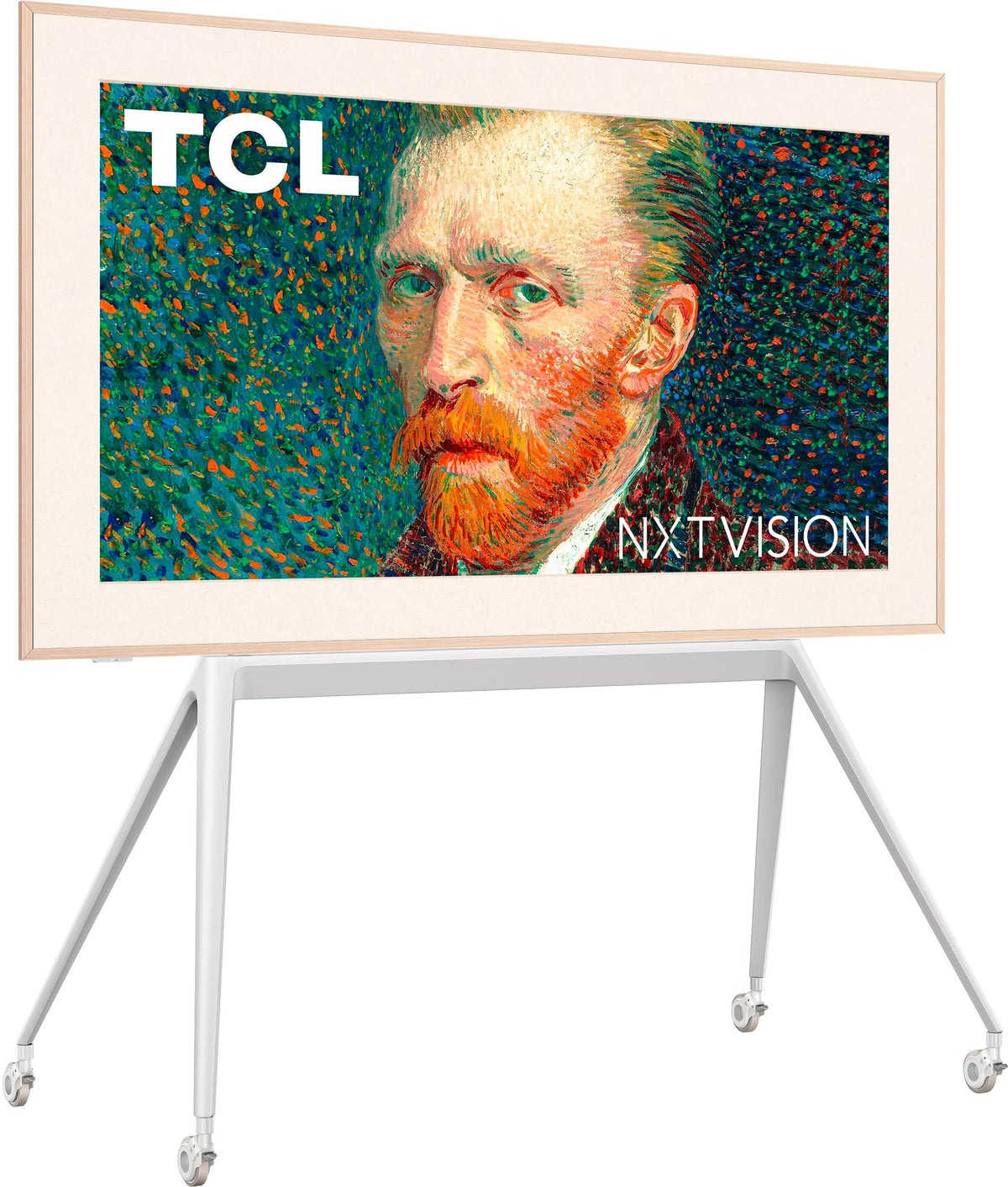 NXTVISION TV Movable Floor Stand for 55”- 85” TCL NXTVISION TVs with Magnetic Decorative Cover - White