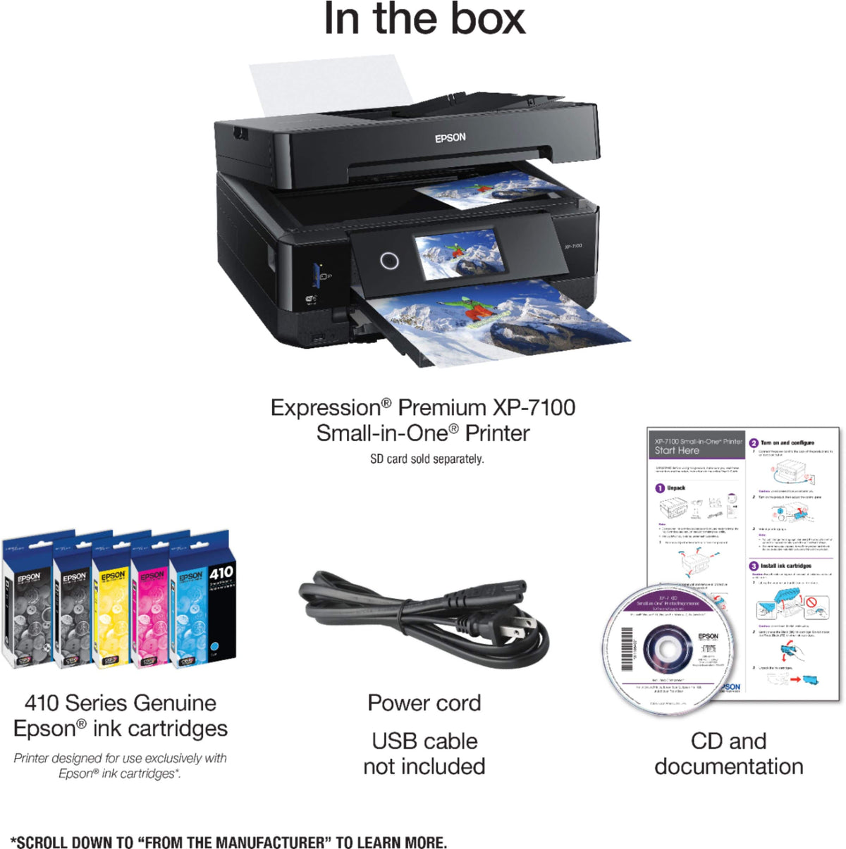 Epson - Expression Premium XP-7100 Wireless All-In-One Inkjet Printer - Black
