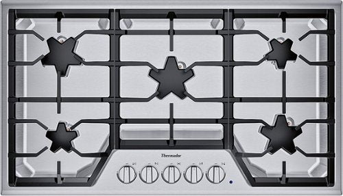 Thermador - Masterpiece 36" Built-In Gas Cooktop with 5 Star Burners and LP Conversion - Stainless Steel