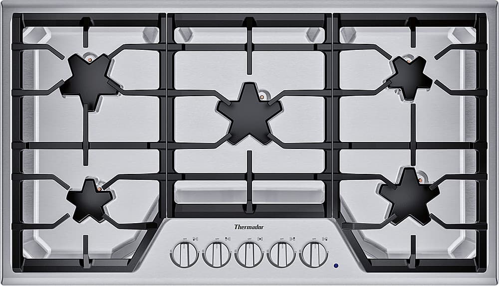 Thermador - Masterpiece 36" Built-In Gas Cooktop with 5 Star Burners and LP Conversion - Stainless Steel