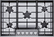 Thermador - Masterpiece 30" Built-In Gas Cooktop with 5 Pedestal Star Burners and ExtraLow Select and LP Conversion - Stainless Steel