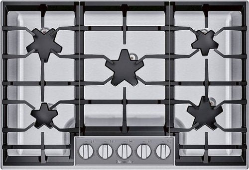 Thermador - Masterpiece 30" Built-In Gas Cooktop with 5 Pedestal Star Burners and ExtraLow Select and LP Conversion - Stainless Steel