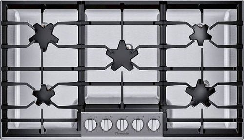 Thermador - Masterpiece 36" Built-In Gas Cooktop with 5 Pedestal Star Burners and ExtraLow Slect and LP Conversion - Stainless Steel