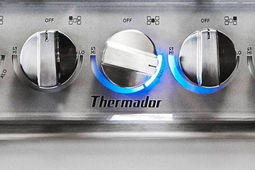 Thermador - Masterpiece 36" Built-In Gas Cooktop with 5 Pedestal Star Burners and ExtraLow Slect and LP Conversion - Stainless Steel