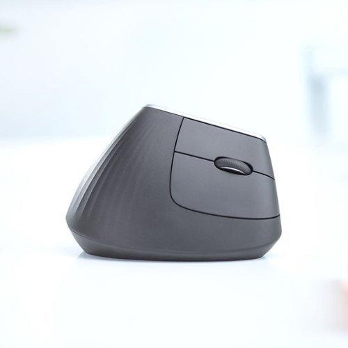 Logitech - MX Vertical Advanced Wireless Optical Ergonomic Mouse with USB and Bluetooth Connection - Wireless - Graphite
