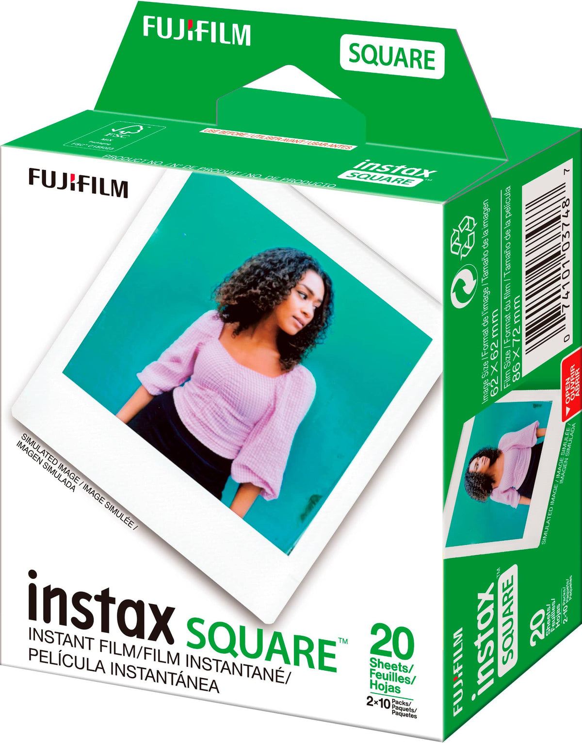 Fujifilm - instax SQUARE Instant Film Twin Pack - White Frame