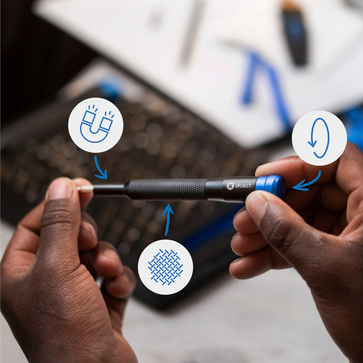 iFixit - Mako 64-Bit Driver Kit - Black/Blue