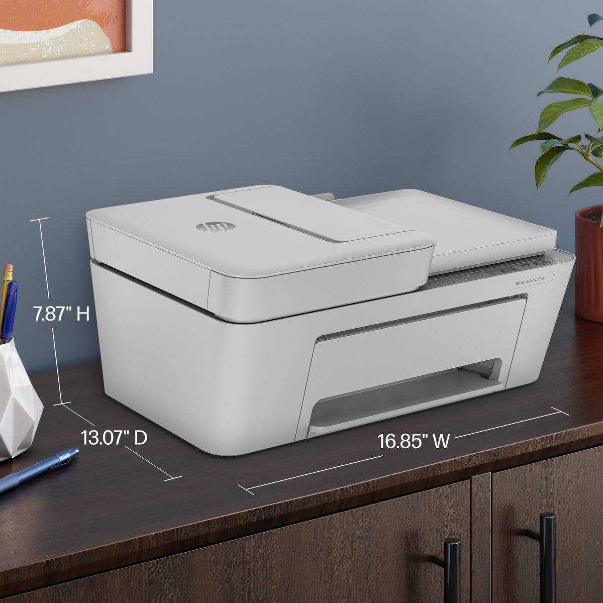 HP - DeskJet 4255e Wireless AI-Enabled All-in-One Inkjet Printer with 3 Months of Instant Ink - White