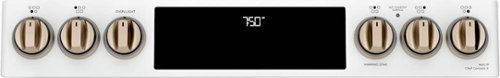 Café - 30 in. Wide 5 Elements 6.7 Cu. Ft. Slide-In Double Oven Electric True Convection Range with Built-In Wi-Fi, Customizable - Matte White