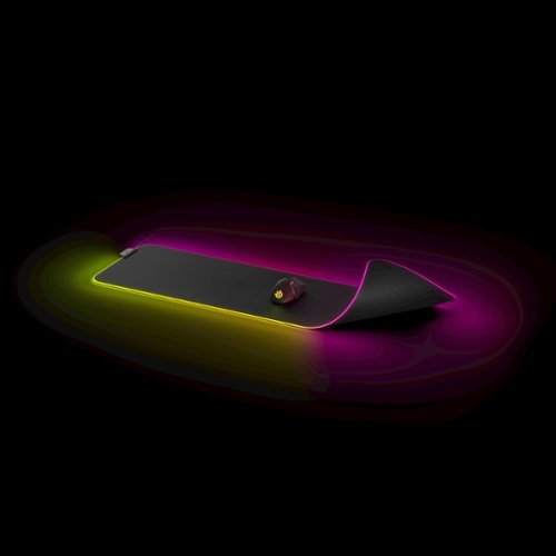 SteelSeries - QcK Prism Cloth Gaming Mouse Pad with 2-Zone RGB Illumination XL - Black