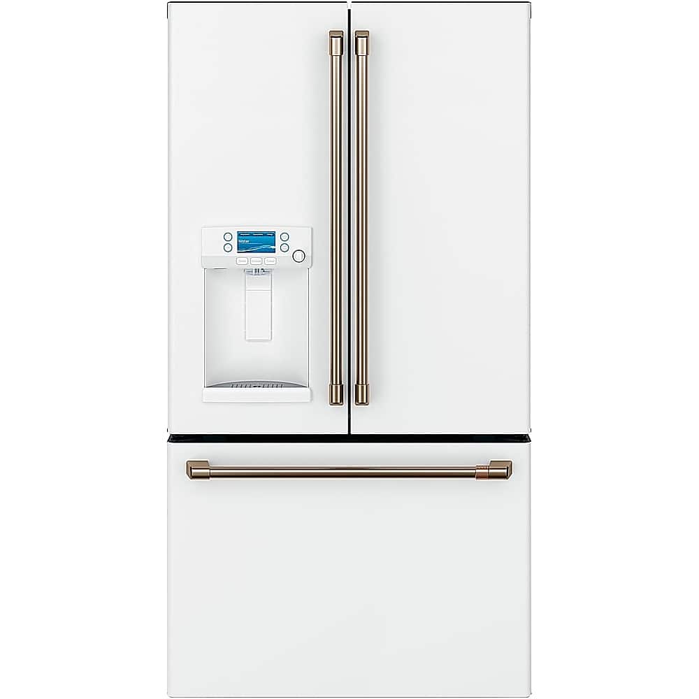 Café - 36 in. Wide 27.8 Cu. Ft. French Door Smart Refrigerator with Hot Water Dispenser with Adjustible Hot Water Dispenser - Matte White