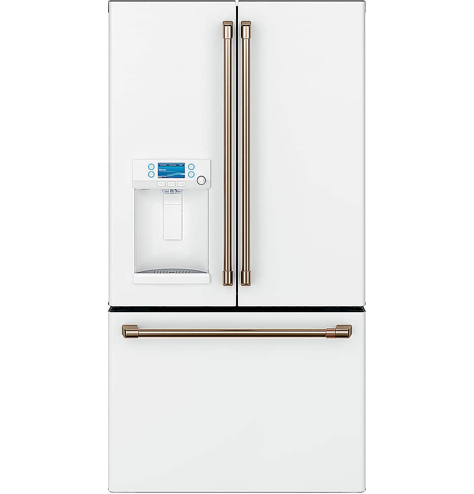 Café - 36 in. Wide 22.2 Cu. Ft. French Door Counter-Depth Smart Refrigerator, Customizable - Matte White