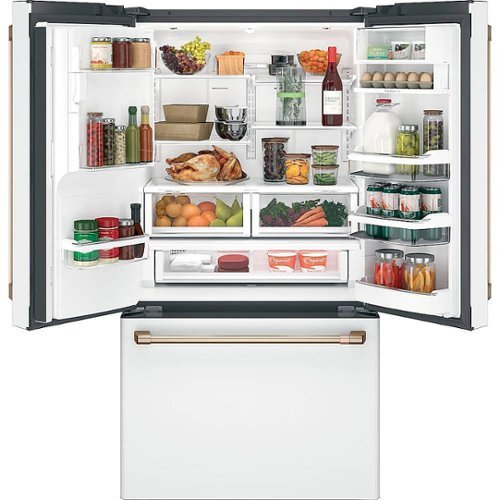 Café - 36 in. Wide 22.2 Cu. Ft. French Door Counter-Depth Smart Refrigerator, Customizable - Matte White
