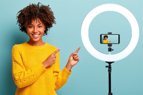 Sunpak - LED 448 19" Bi-Color Ring Light Kit - Black