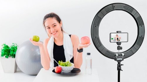 Sunpak - LED 448 19" Bi-Color Ring Light Kit - Black