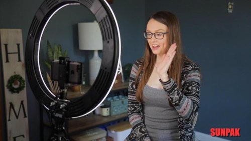 Sunpak - LED 448 19" Bi-Color Ring Light Kit - Black
