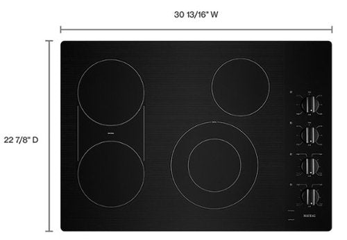 Maytag - 30 in. Wide 4 element Electric Cooktop - Black