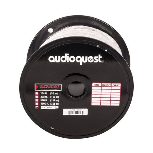 AudioQuest - SLiP/DB-14/4 - 100' CL3/FT4 In-Wall & Direct Burial Rated Bulk Speaker Cable - White/Silver Stripes