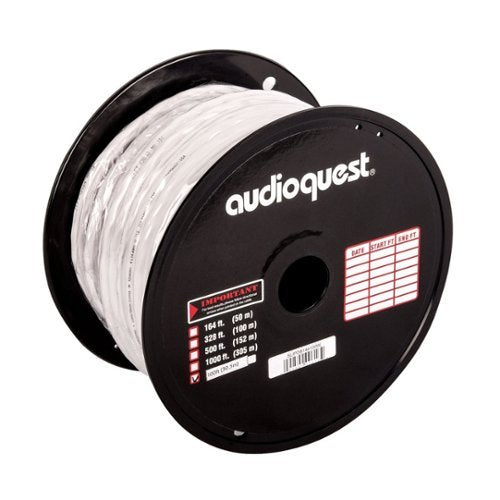 AudioQuest - SLiP/DB-14/4 - 100' CL3/FT4 In-Wall & Direct Burial Rated Bulk Speaker Cable - White/Silver Stripes