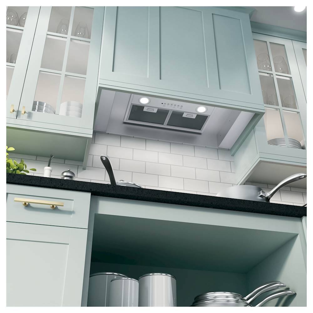 GE - 20 inches - Externally Vented & Recirculating - Range Hood Insert - Stainless Steel
