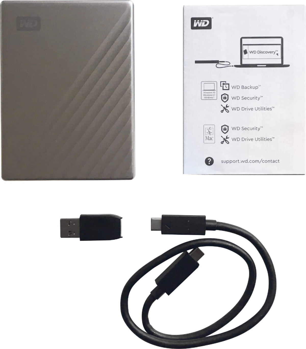 WD - My Passport Ultra 2TB External USB 3.0 Portable Hard Drive - Silver