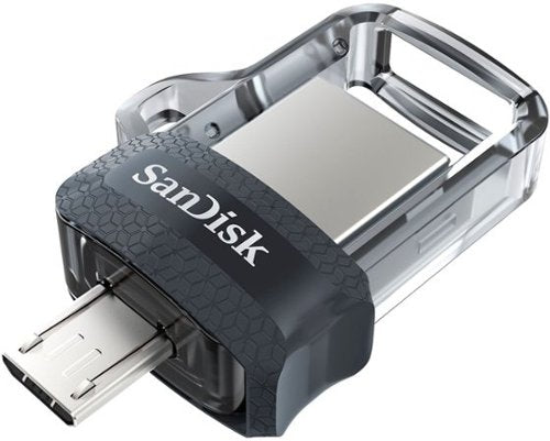 SANDISK - Ultra 256GB USB 3.0, Micro USB Flash Drive - Gray / Transparent